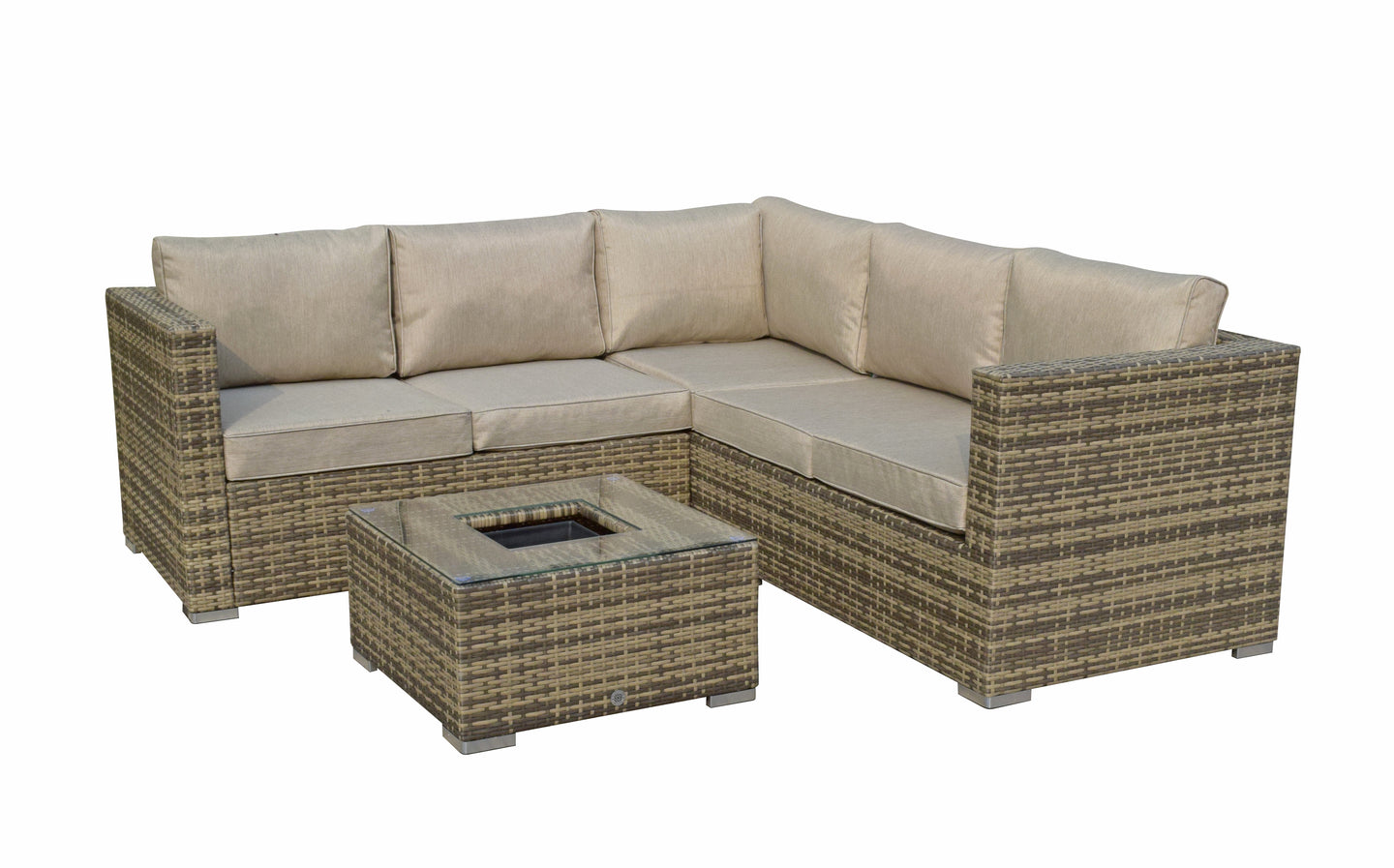 Signature Weave - Outdoor Furniture - Georgia Corner Sofa With Ice Bucket In Coffee Table